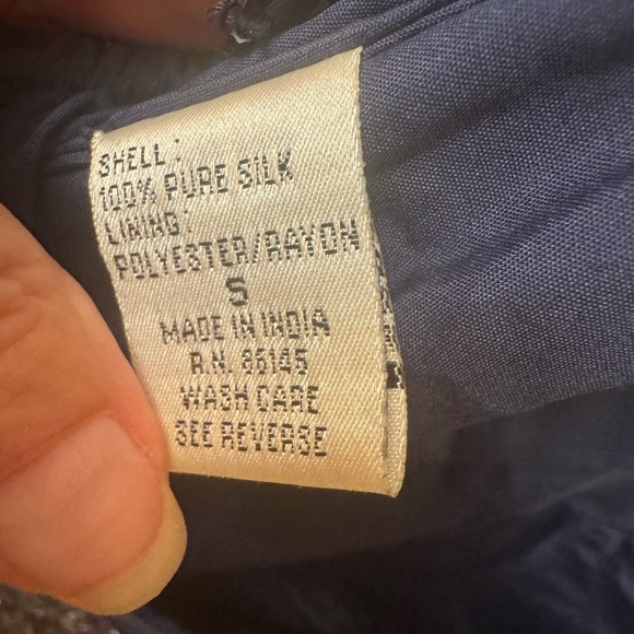 VINTAGE SILK CACHE Sequin 100% Silk Navy Blue Dress SM Formal Slit Floor Length - Picture 12 of 16